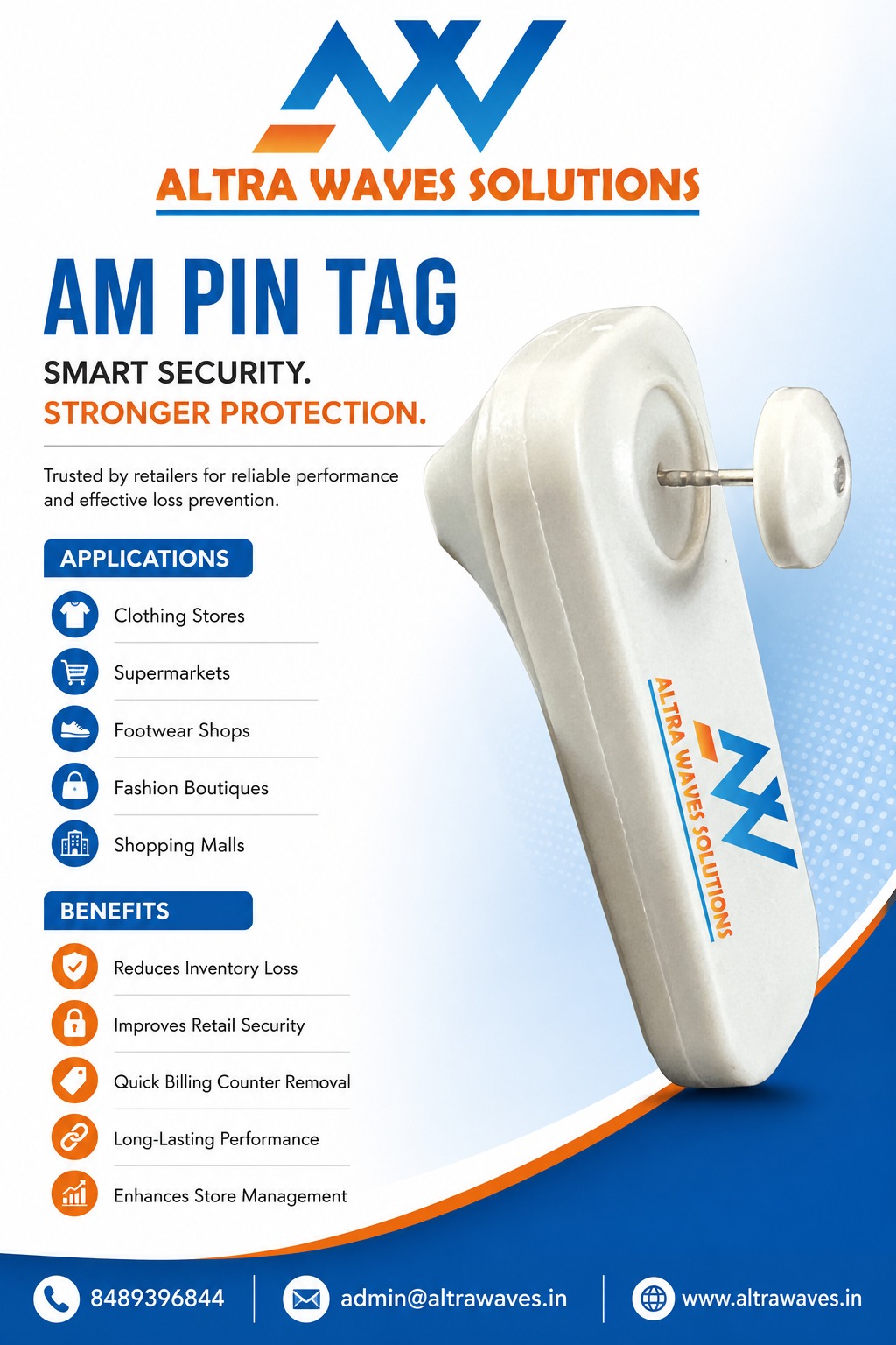 AM Pin Tag for retail anti-theft security system